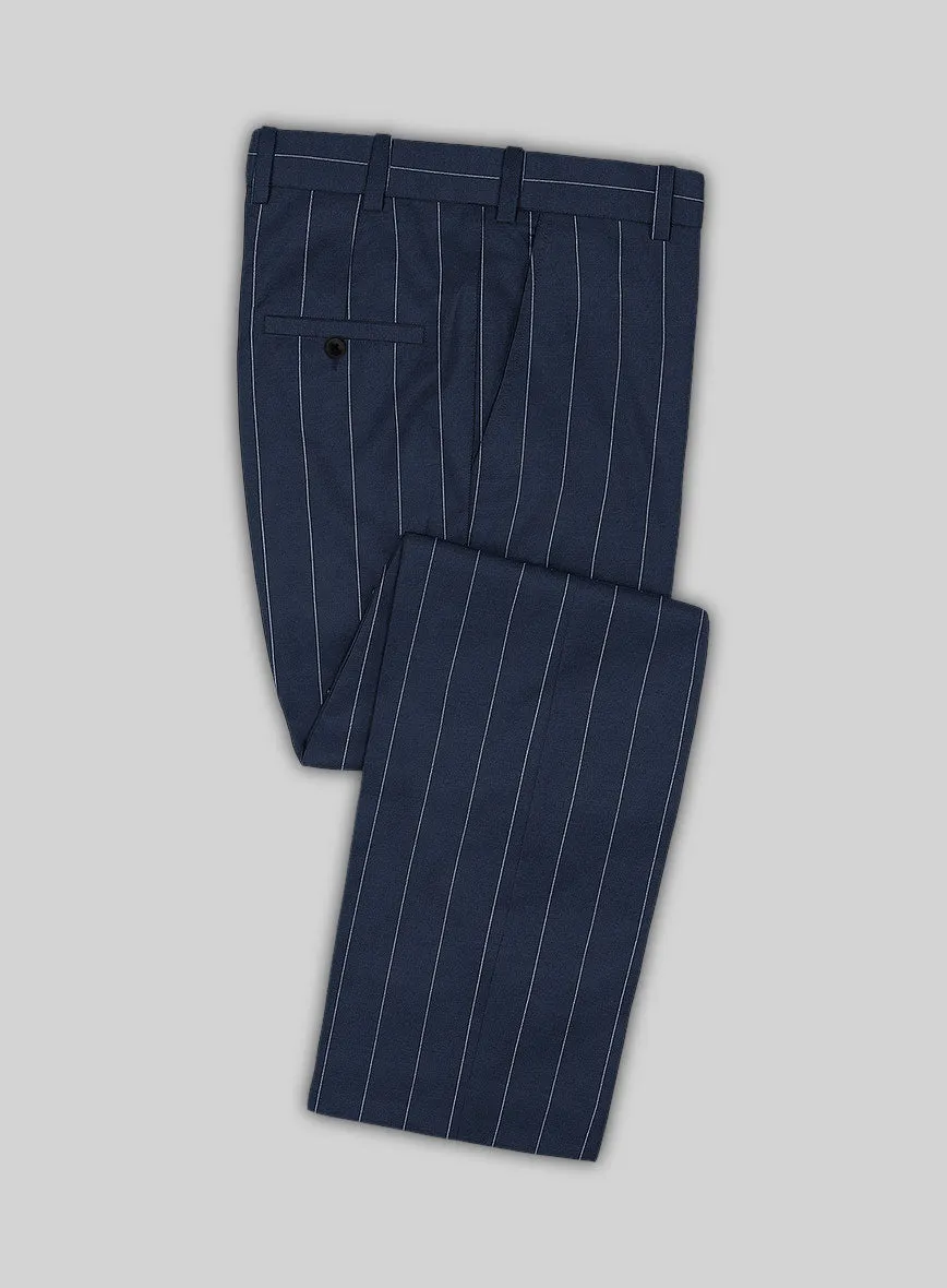 Napolean Wide Stripe Blue Wool Suit