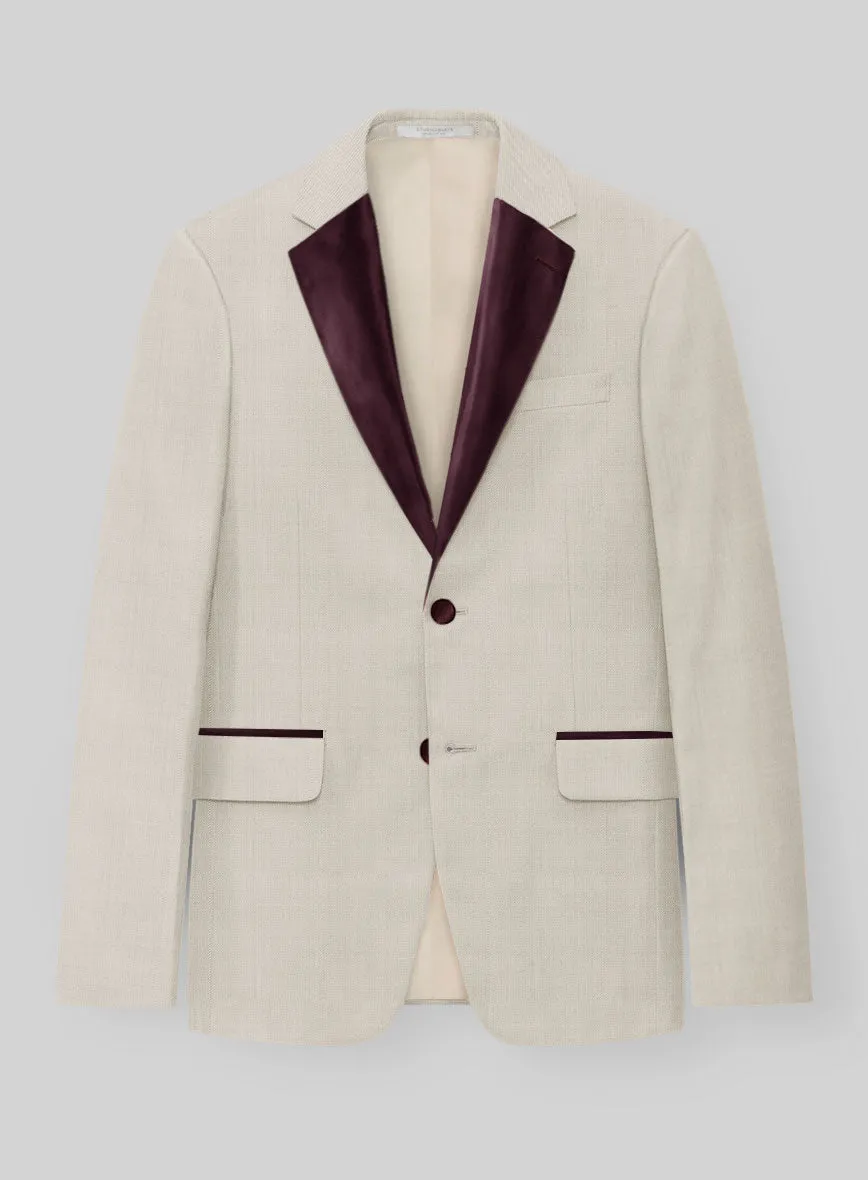 Napolean Wool Muted Beige Tuxedo Suit