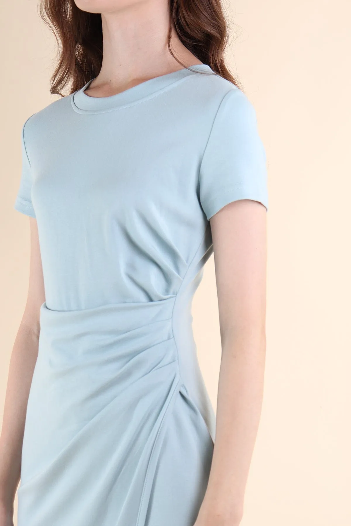 ORION CASUAL SLEEVE DRESS IN BLUE