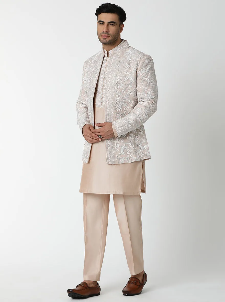 Peach & Cream Jodhpuri Suit | TULA