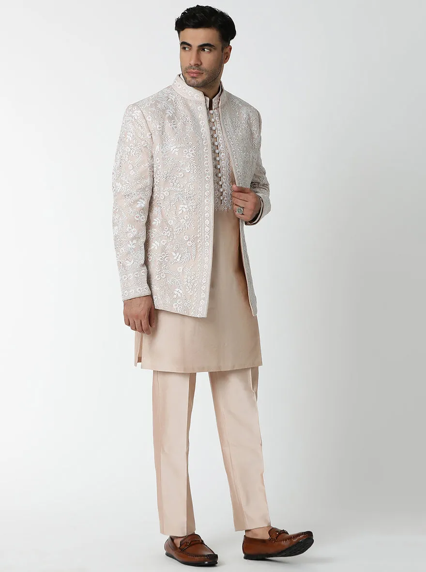 Peach & Cream Jodhpuri Suit | TULA