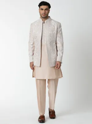 Peach & Cream Jodhpuri Suit | TULA