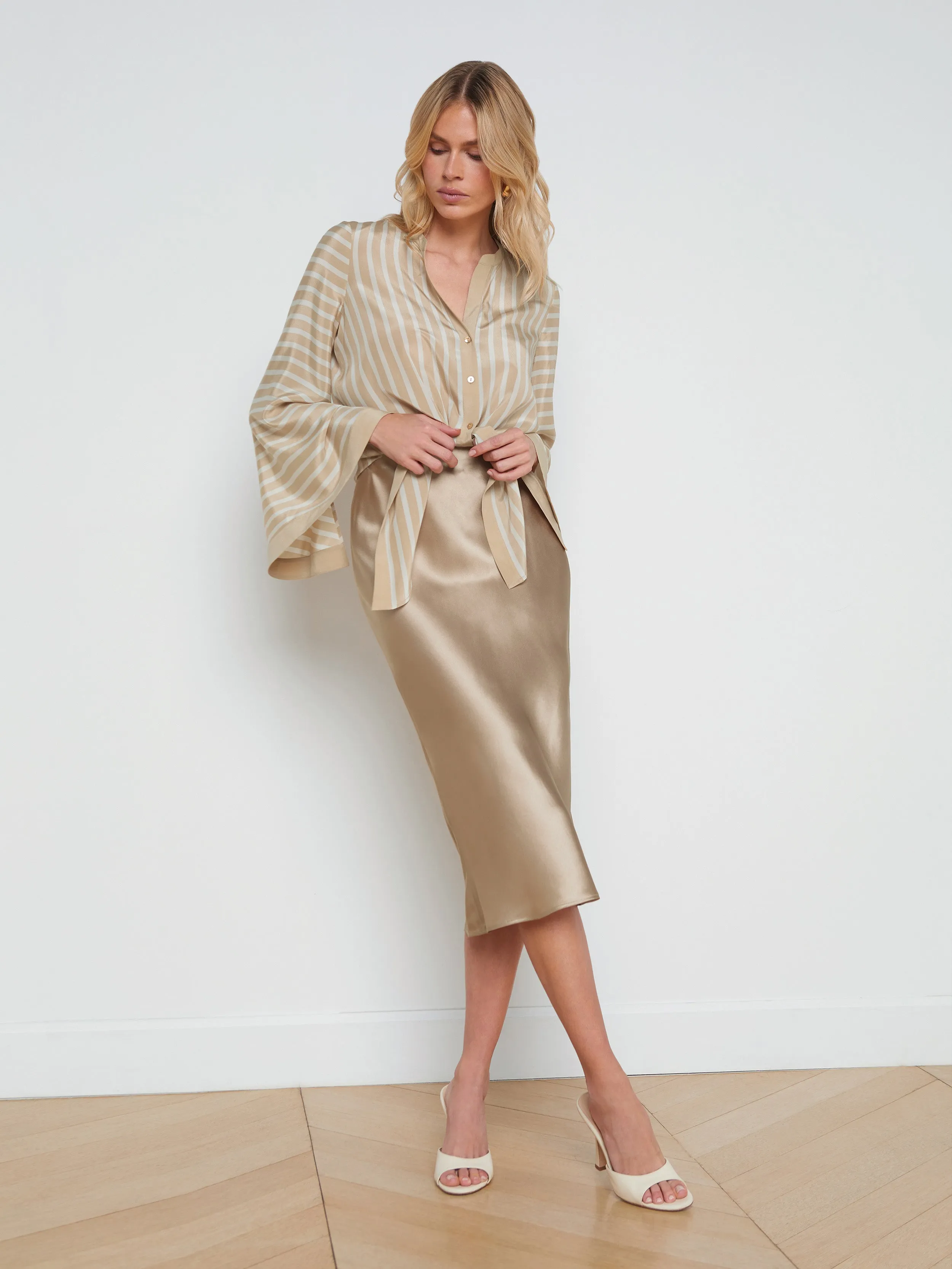 Perin Silk Midi Skirt