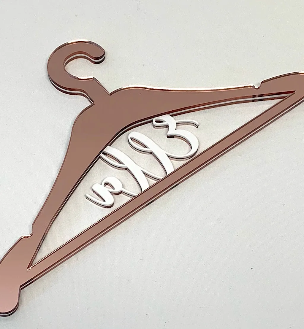 Personalised Mirror Acrylic Dress Hanger DETAILED Model