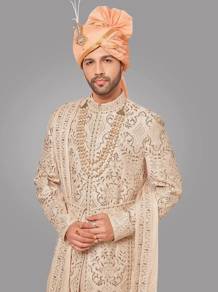 Rose Beige Sherwani | TULA