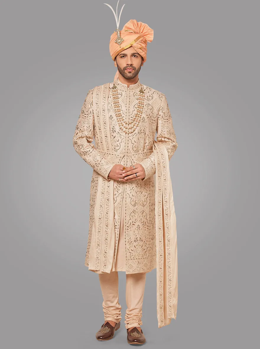 Rose Beige Sherwani | TULA