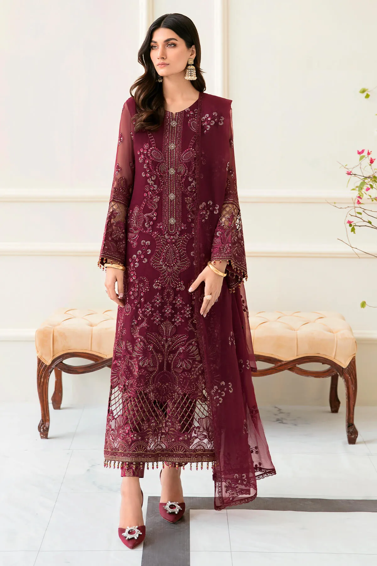 Safeera by Flossie Unstitched 3 Piece Chiffon Vol-12 Collection'2023-S-1205