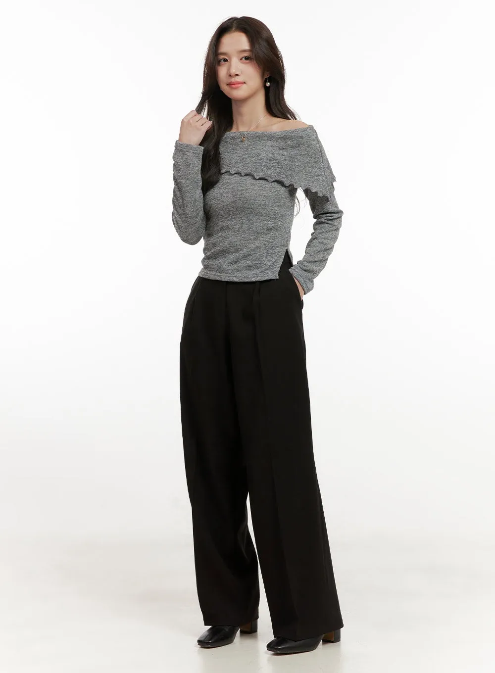 Seraphina Wide Fit Pintuck Slacks ON429