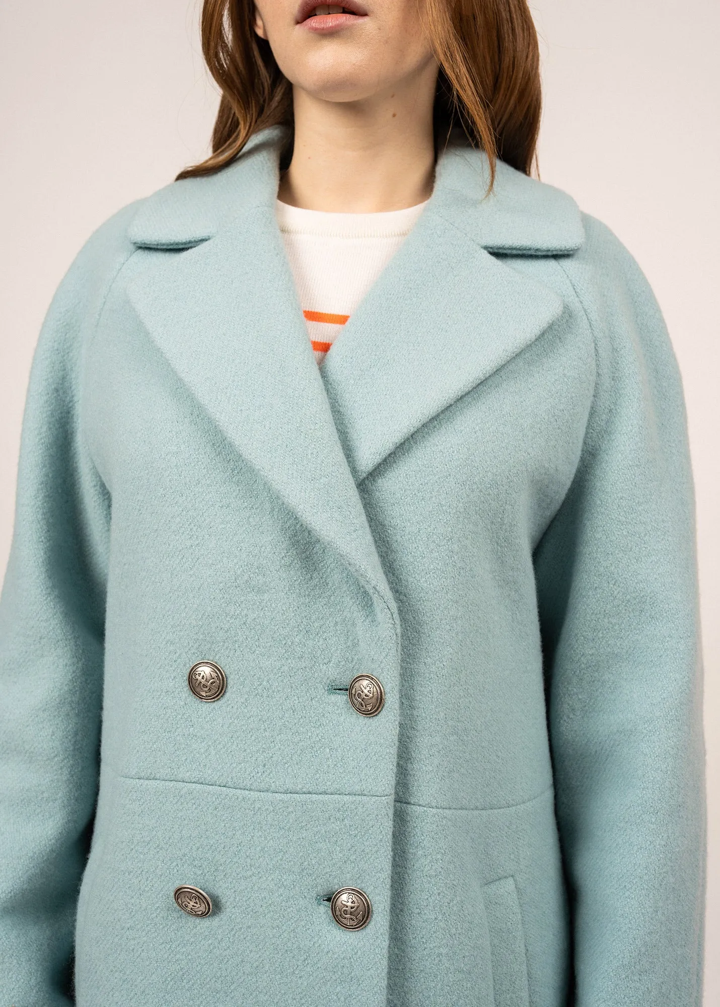 STE LAURENE - Long Wool Coat for Women (JADE)