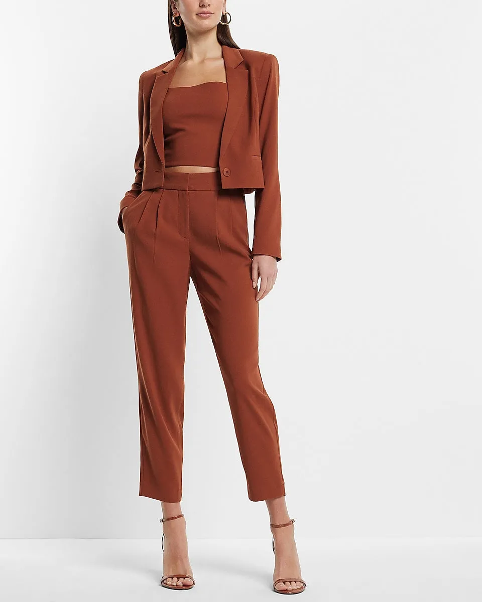 Stylist Super High Waisted Pleated Ankle Pant in Bullion