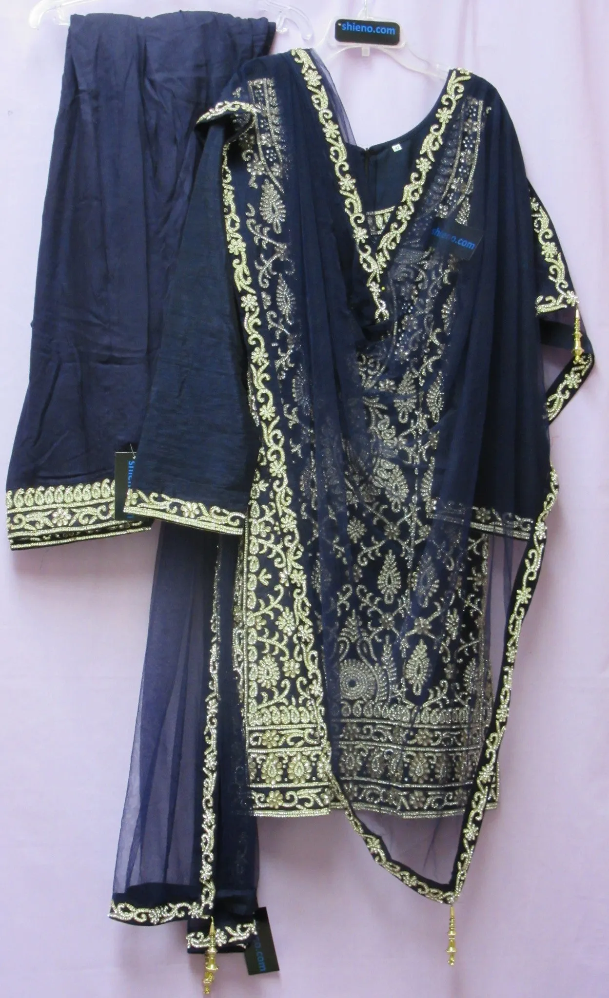 Suit 7791 Blue Tussar Trousseau Salwar Kameez Dupatta M Bridal Wear Dress