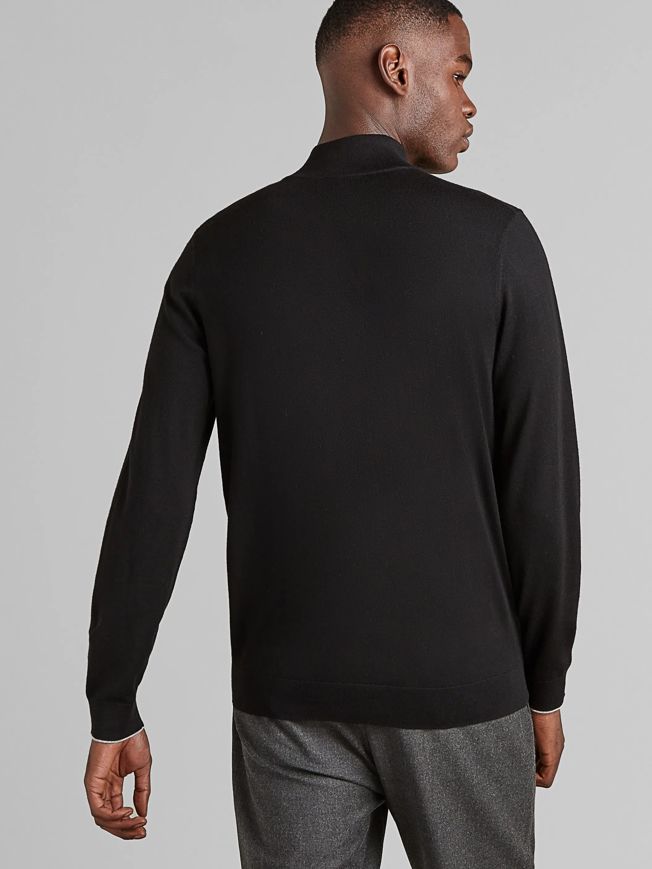 Super Fine Merino Wool Zip Neck