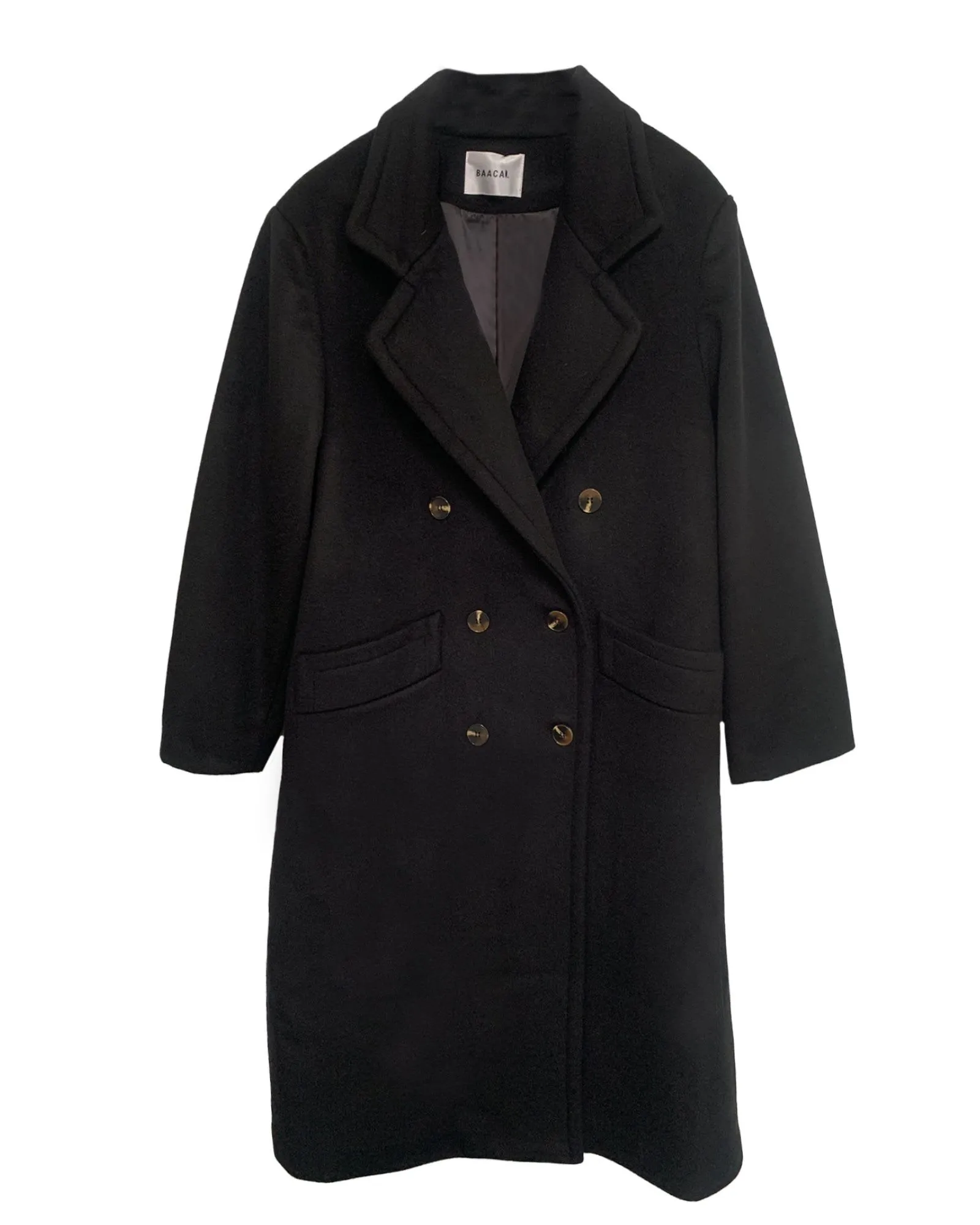 The Double Breasted Car Coat in Black | Black