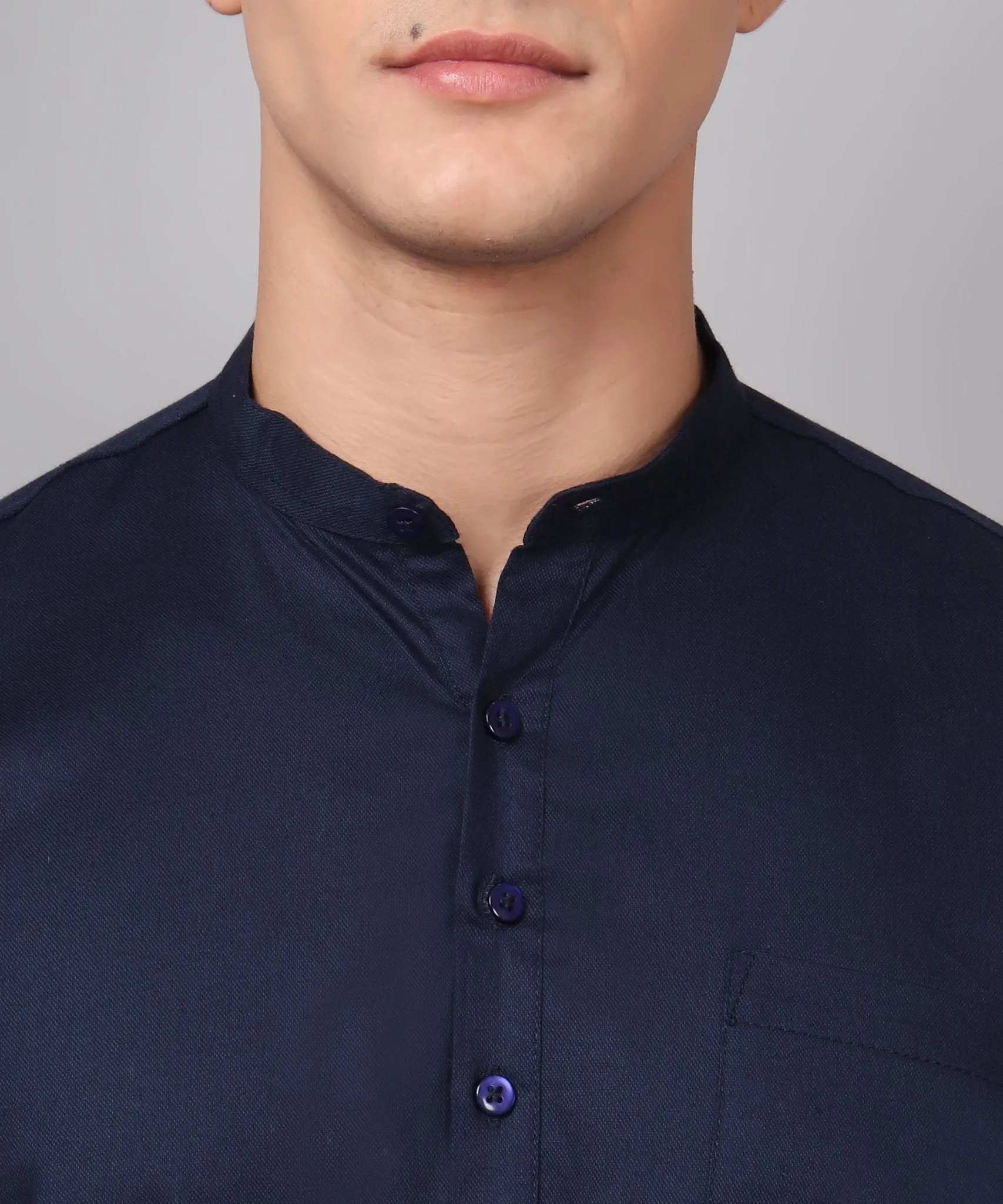 TryBuy Premium Ethnic Navy Blue Kurta for Men