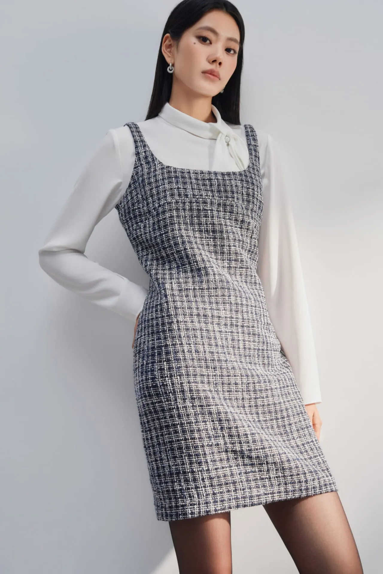 Tweed Pinafore Dress