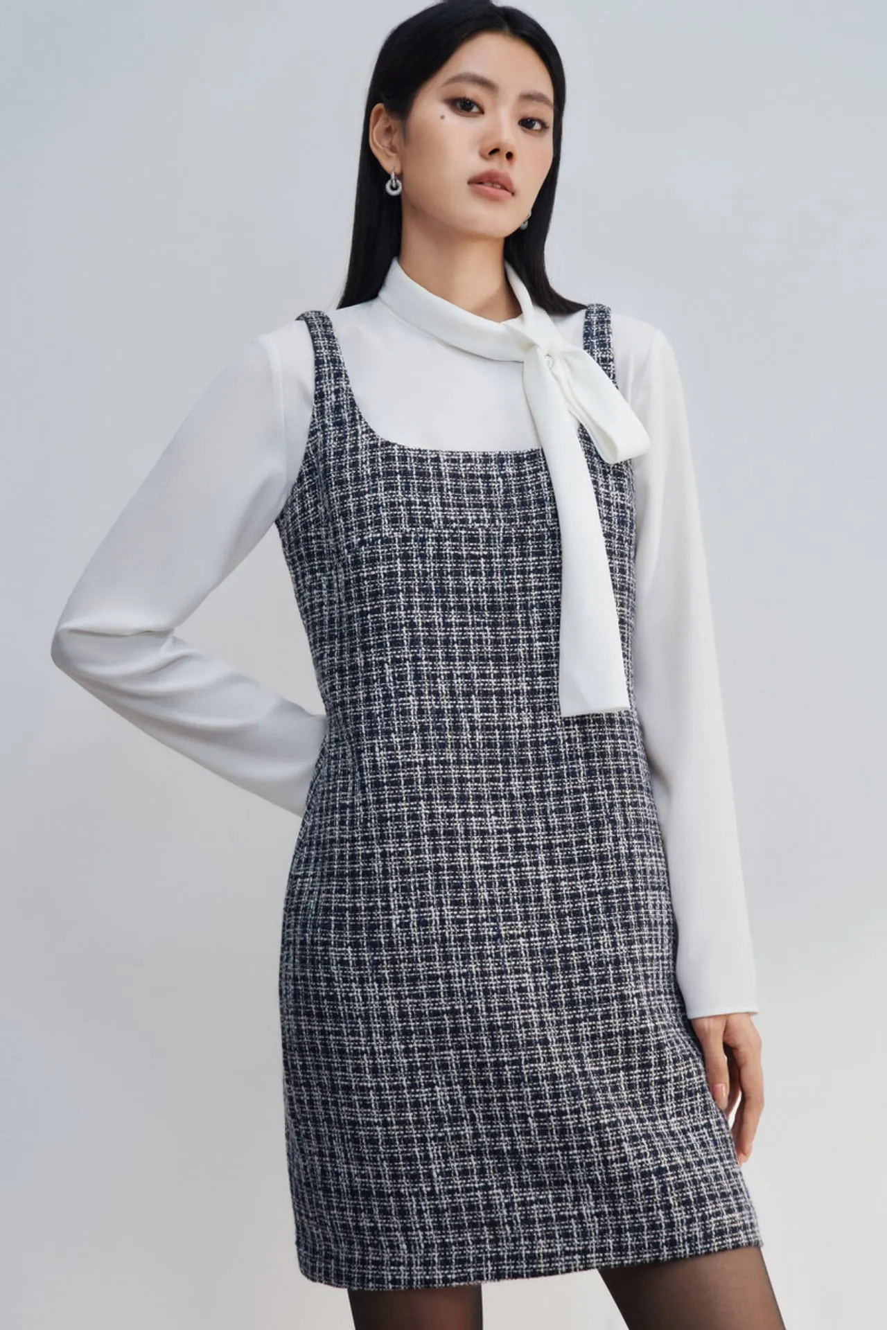 Tweed Pinafore Dress