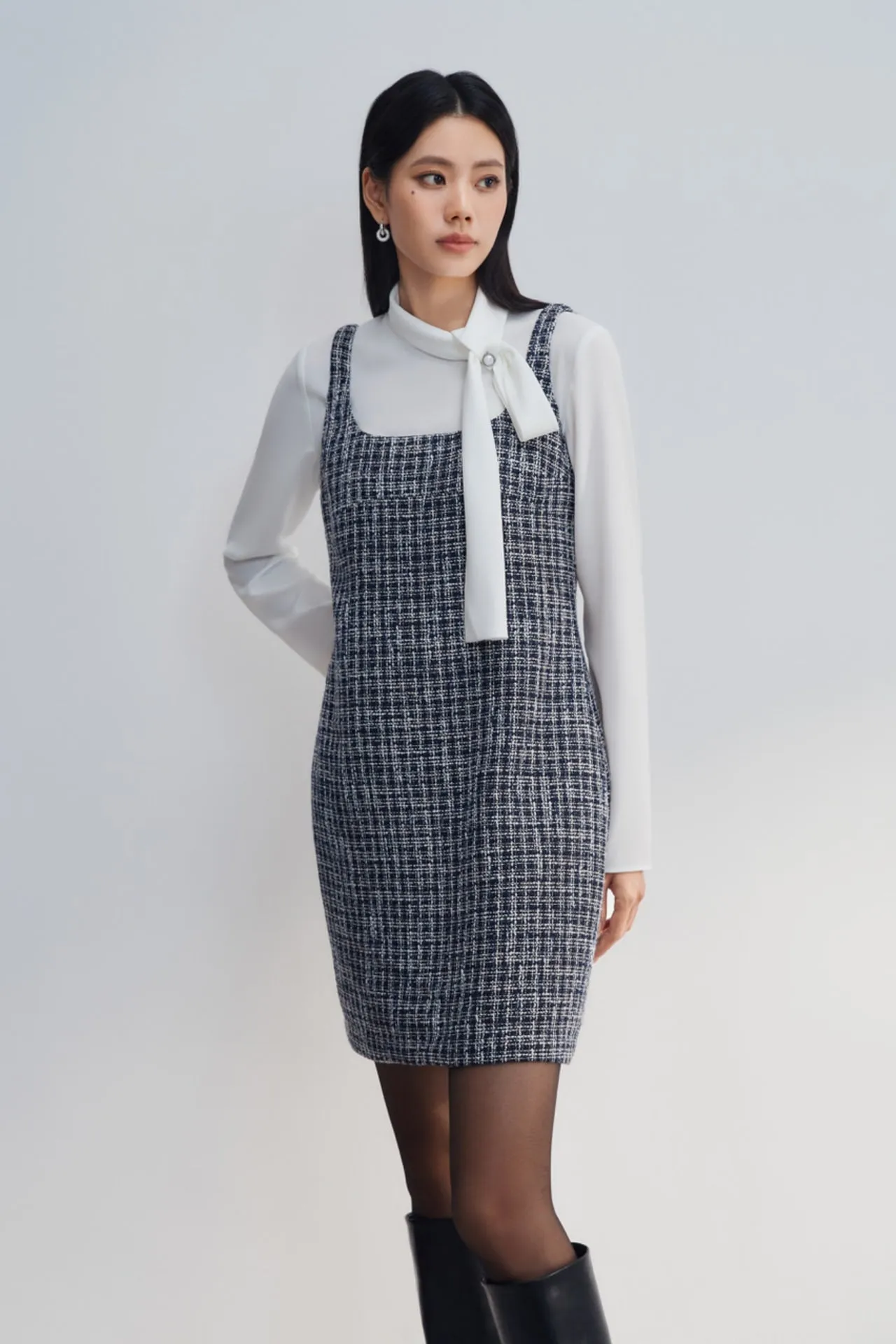 Tweed Pinafore Dress