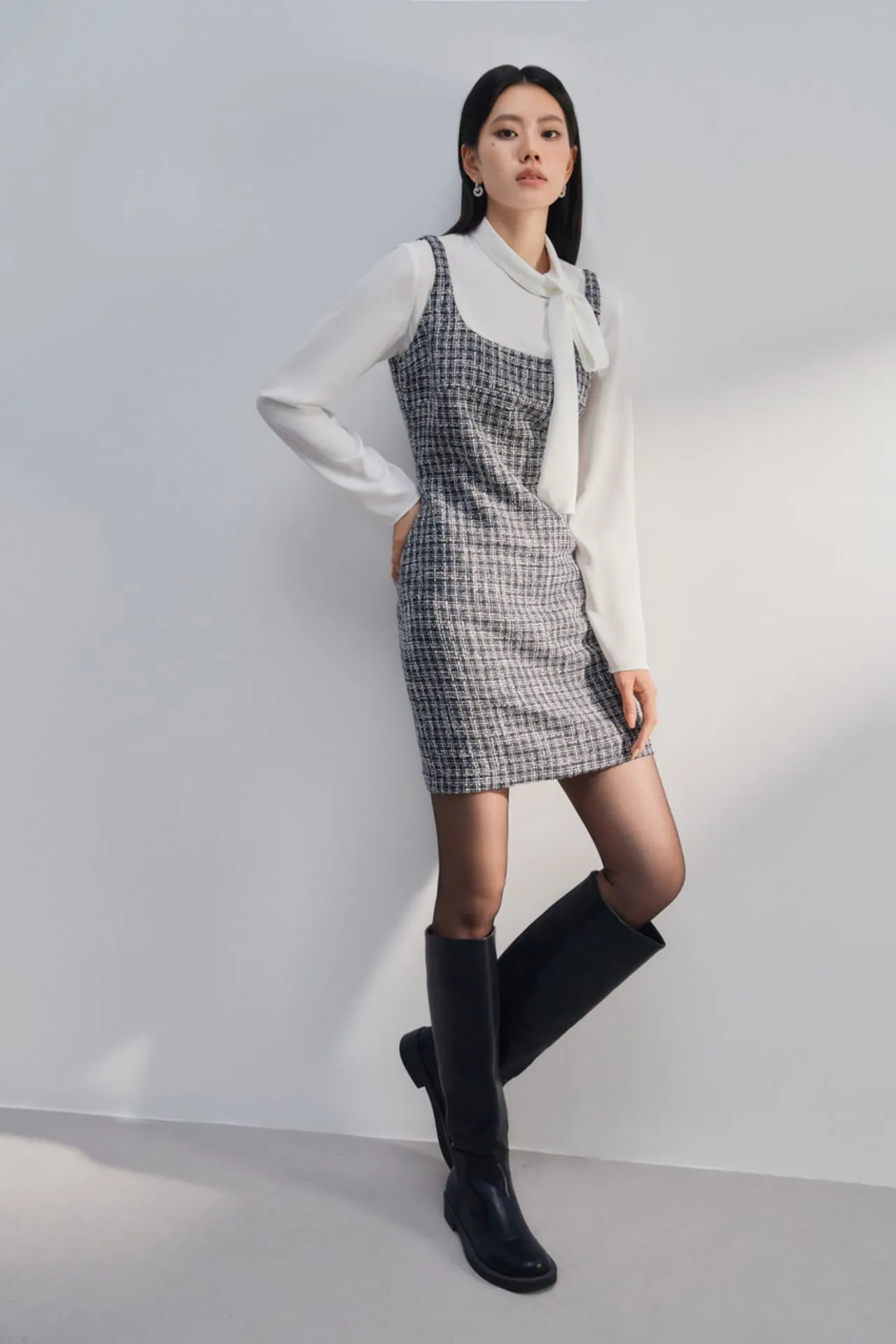 Tweed Pinafore Dress