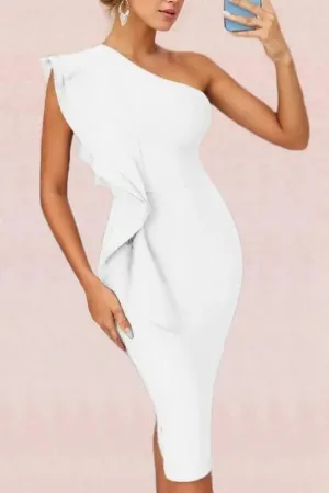 Vera Bandage Midi Dress - Pearl White