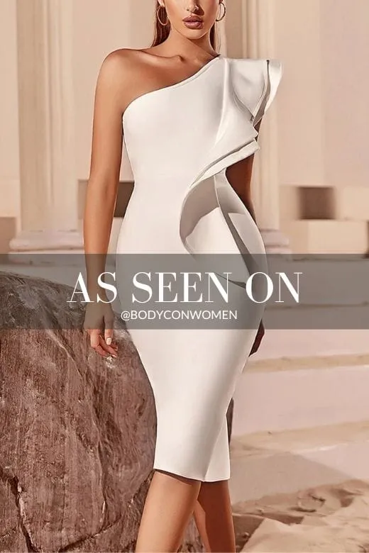 Vera Bandage Midi Dress - Pearl White