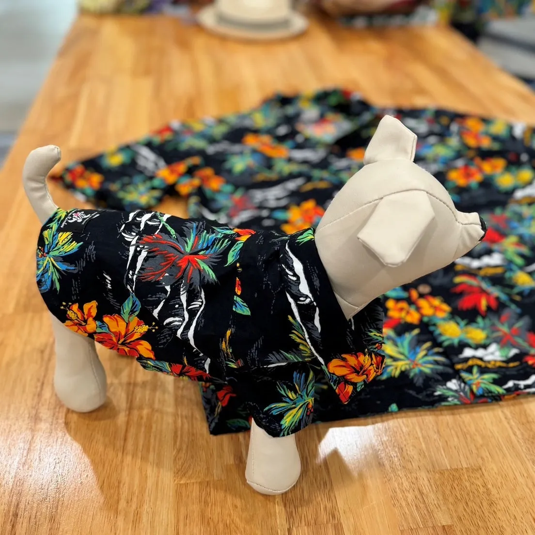 Vintage Print Hawaiian Dog Shirts / Black［Dog and owner hawaii shirts］