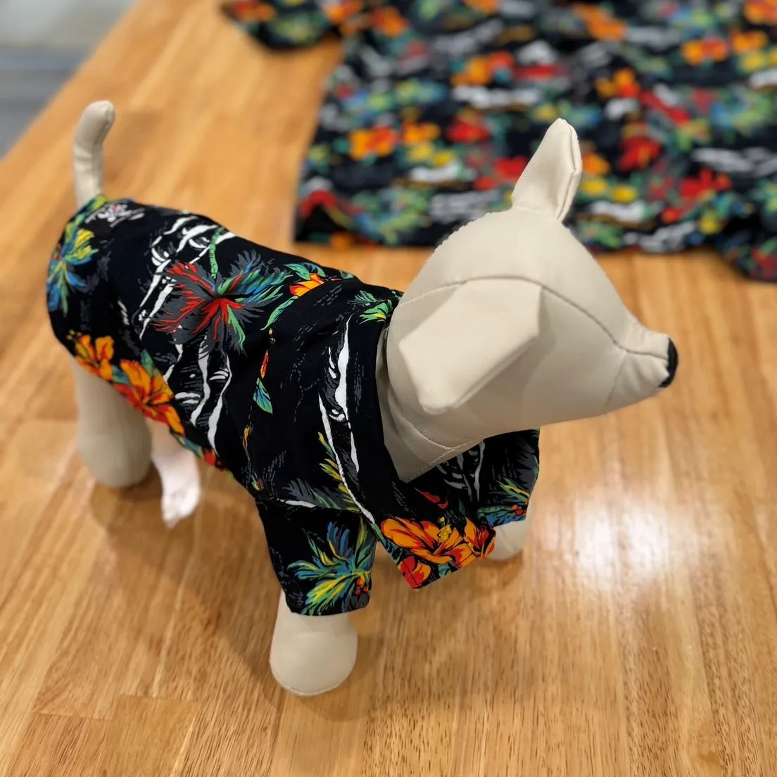 Vintage Print Hawaiian Dog Shirts / Black［Dog and owner hawaii shirts］