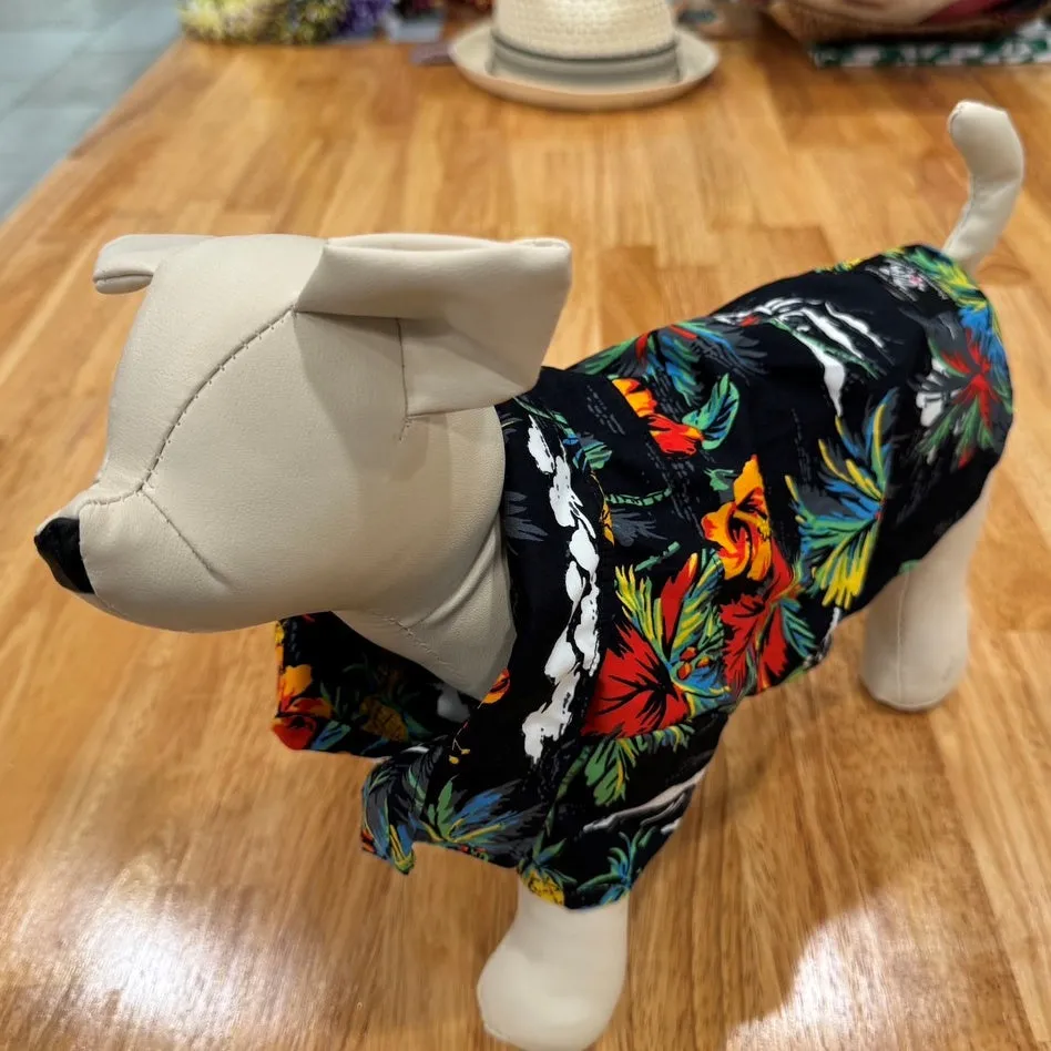 Vintage Print Hawaiian Dog Shirts / Black［Dog and owner hawaii shirts］