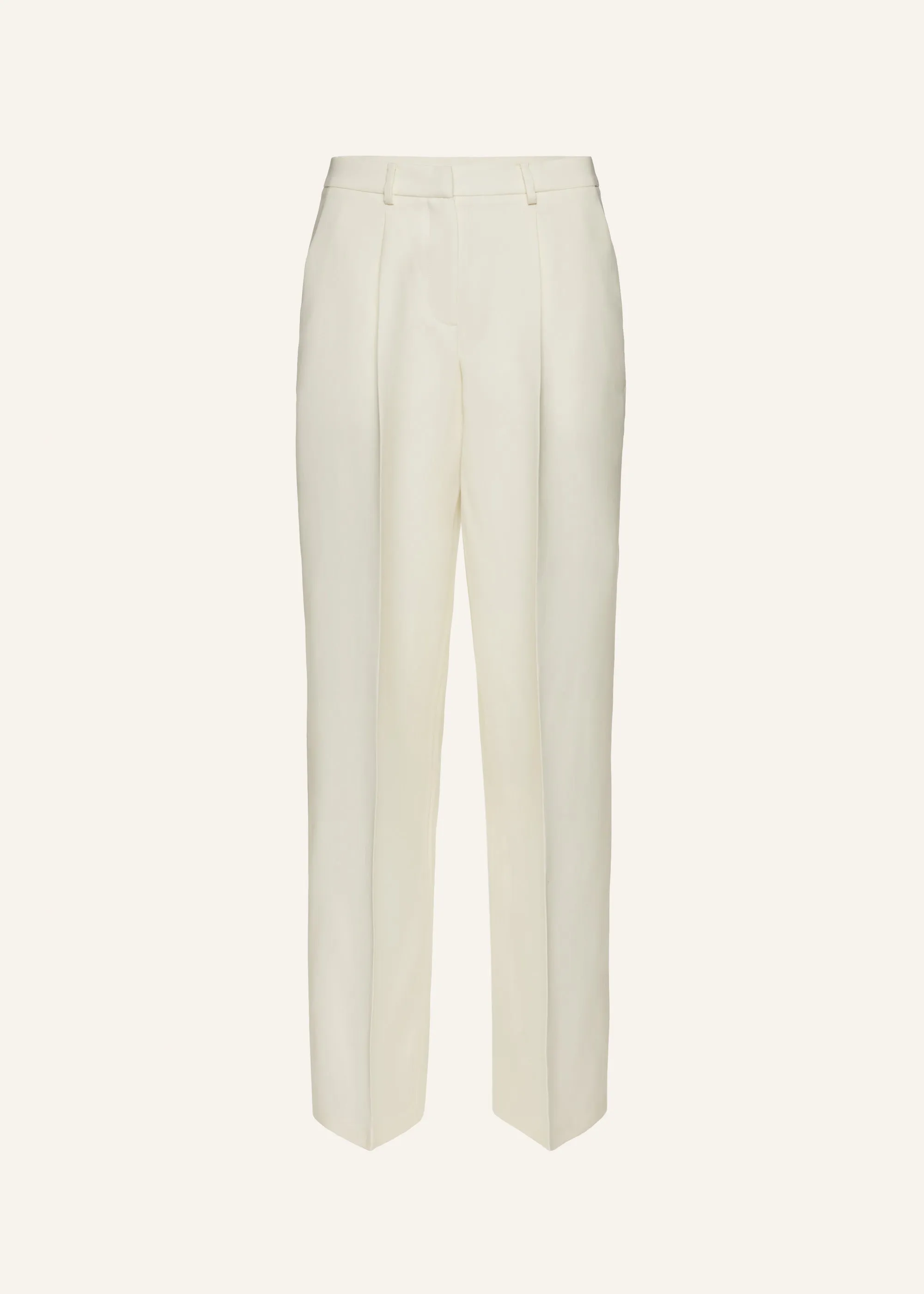 Wide leg tailored pants in cream