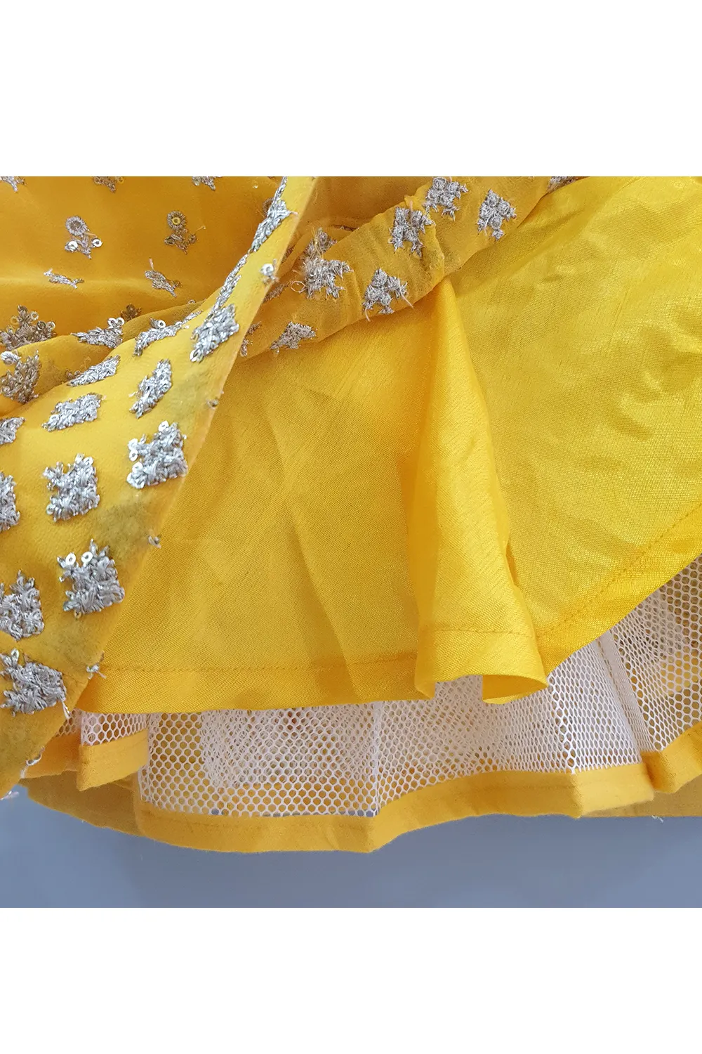 Yellow sequin work anarkali dress