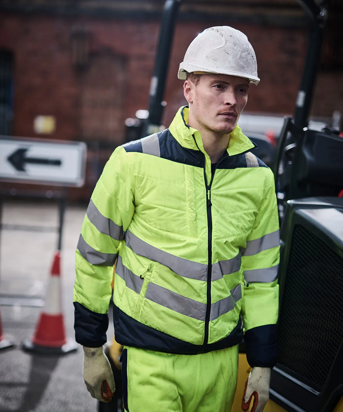 Yellow/Navy - Pro hi-vis thermal jacket